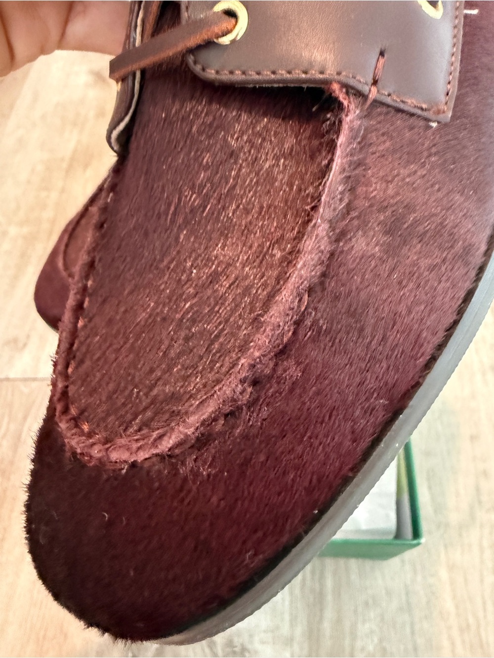 J. Crew HairCalf Classic Boat Shoe Brown Women’s Sz 9 NEW in box - Picture 6 of 7